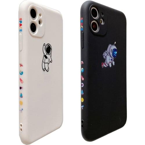 Luxury Frame Space Astronaut Phone Case for iPhone 12 Mini SE 2020 11 Pro Max X Xs Xr Soft Silicon TPU Cover for iPhone 7 8 Plus