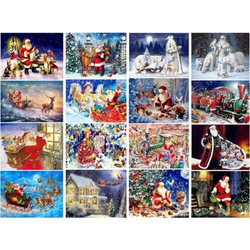 CraftArtGo 5D DIY Diamond Embroidery Santa Claus Full Square Round Rhinestone Mosaic Painting Cross Stitch Flowers Diamond Kit
