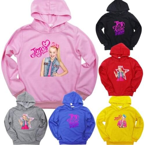 Kids Jojo Siwa Hoodie Sweatshirts Fashion Casual Boys Girls Cotton Casual Hoodies Pullover Hooded Sportswear Tops for Children