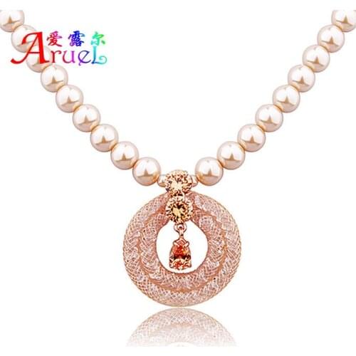 Famous Brand Jewelry Collares Populares Choker Fashion Wedding Big Pearl Crystal Zrcon Necklaces For Women 2015 Gargantilha