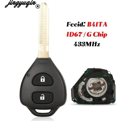 Jingyuqin 2 Buttons For Toyota Prius Hilux Etios Vios Yaris Innova Sw4 Camry Fob 433Mhz ID67/ G Chip B41TA Smart Remote Car Key