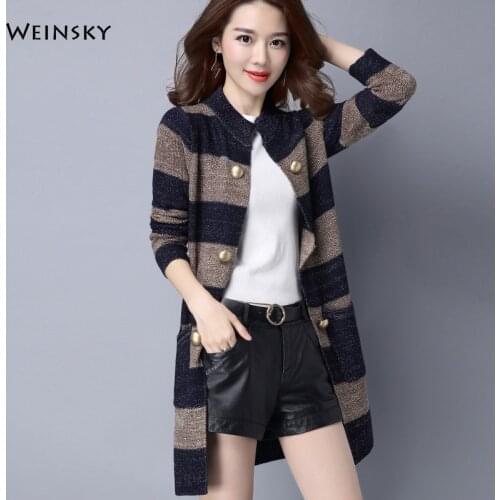 Long Cardigan Female 2019 Spring And Autumn Long Sleeve Cardigan Women Sweater Women Knitted Jacket Tops