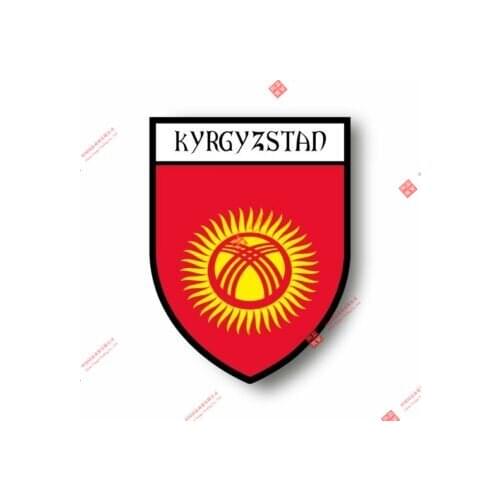 Creative PVC Stickers Decal Souvenir Vinyl Car Shield City Flag World Crest Kyrgyzstan Racing Helmet Stickers