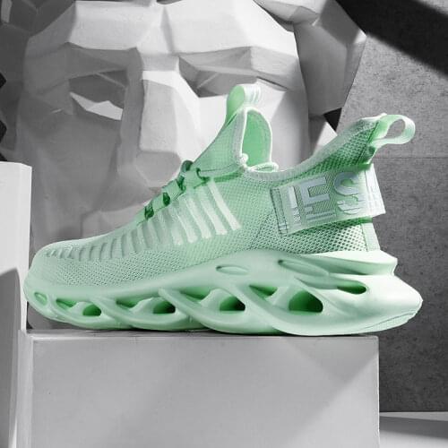 Fashion Platform Mens Sneakers Summer Breathable Mesh Lightweight Comfortable Chunky Casual Shoes Men Green Walking Trainers