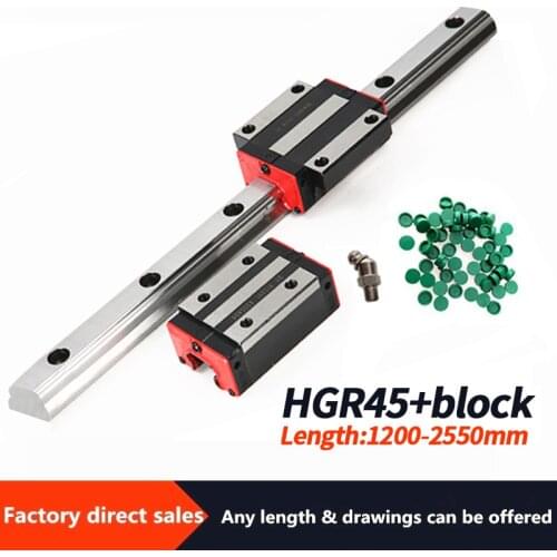 HGR 45mm linear guide HGR45 length 1200-2500mm, with HGH45CA HGW45CC slide rail for CNC