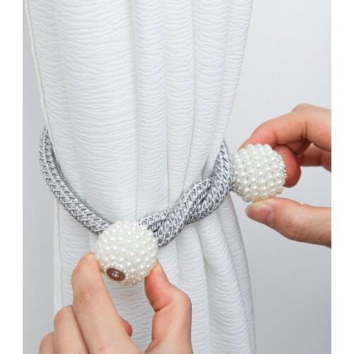 1Pair Magnets Curtains Clamps Curtain Holder Pompom Tieback Magnetic Clips Hanging Balls Tie Back Home Decoration Accessories