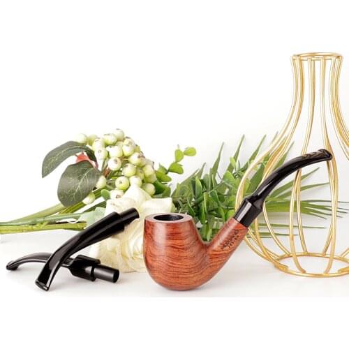 MUXIANG-3pcs/lot Acrylic Pipe Bent Stem Pipe Smoke 9mm Wood Filter Bender Mouthpiece Tobacco Smoking Pipe Accessories be0014-16