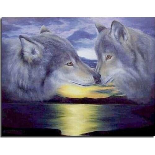 3D DIY Diamond Painting Wolf Crafts Direct Selling Cotton Needlework Kit 3d Full Embroidery Square Crystal Mosaic Pictures