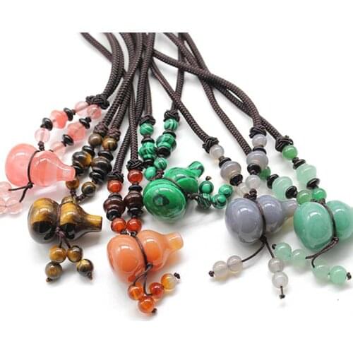 New On Natural Semi-precious Stones Multi-color Calabash Shape Crystal Ladies Pendant Exquisite Small Gifts