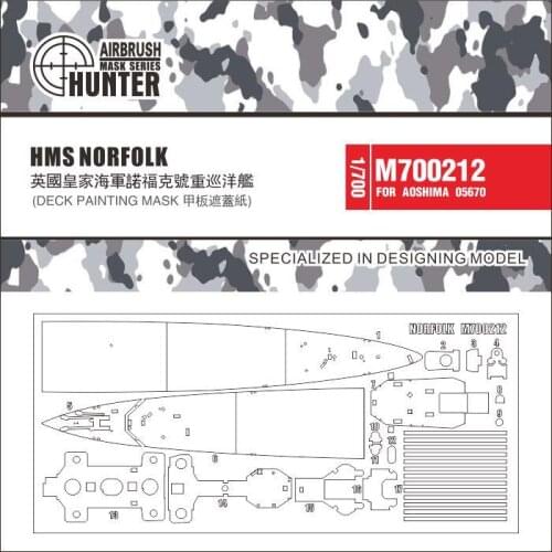 Hunter M700212 1/700 Royal Navy Norfolk heavy cruiser cover paper FOR AOSHIMA 05670