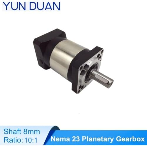 Nema 23 gearbox ratio10 planetary, High precision 7arcmin, 8mm shaft planetary gearbox for nema23 stepper motor mask machine