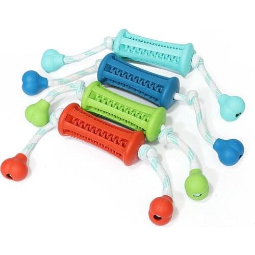 Dog Rubber Toy Molars Tooth Cleaner Stick Wear Rope Bite with Rope Pet Interactive Pet Dog Toy New Product