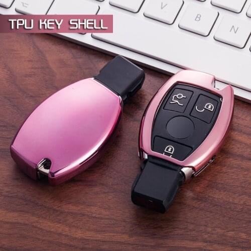Pink key Case Shell Cover TPU Smart Protective for Mercedes A B C E G GL ML Class