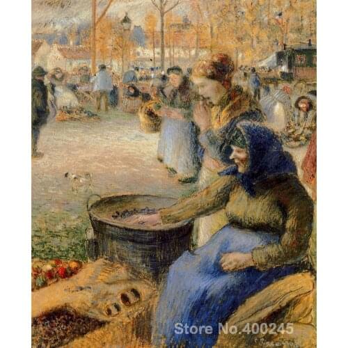 Handmade Camille Pissarro art paintings reproduction La Marchande de Marrons Fiore de la St. Martin Pontoise High Quality