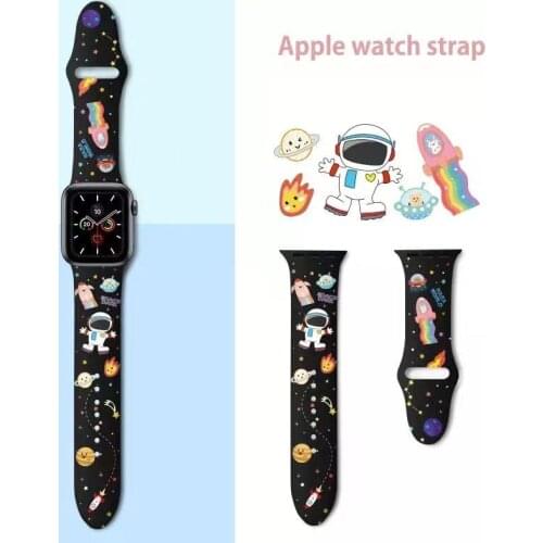 Astronaut Sports Wristband for Apple Watch 44 40 38 42mm Cosmic Star Wristband Accessories for i Watch 4 Series 6 5 3 2