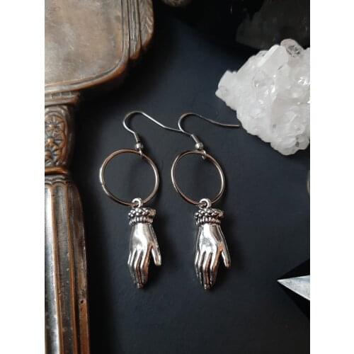 Victorian Style Hand Earrings Witchy, Alternative, Goth, Minimal, Witch, Gothic