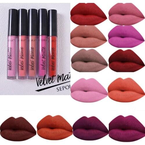 12-color Velvet Matte Lipstick Lip Clay Long-lasting Non-Stick Cup Natural Women Makeup TSLM1