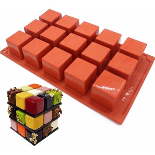 15 Lattices Porous Silicone Molds Cake Decorating Tools Magic Square Baking Mold Dessert Muffin Silicone Mold Cake Mousse Mould