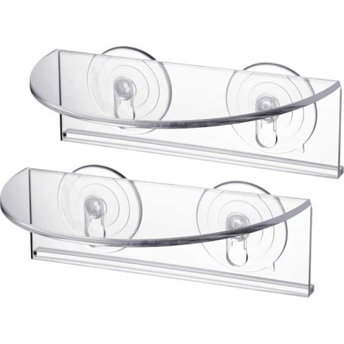 2 Pcs Ledge Suction Cup Window Shelf Acrylic Plant Window Shelf Plant Shelf for Creating Indoor Plants Garden on Window