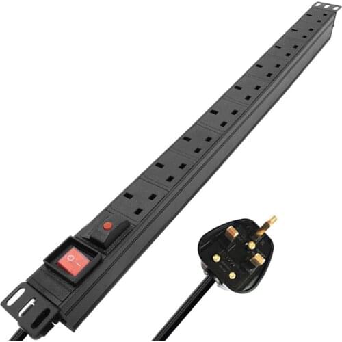 9AC UK SOCKET Aluminum alloy power With overload protection function Double break switch control 2m extension line UK PLUG