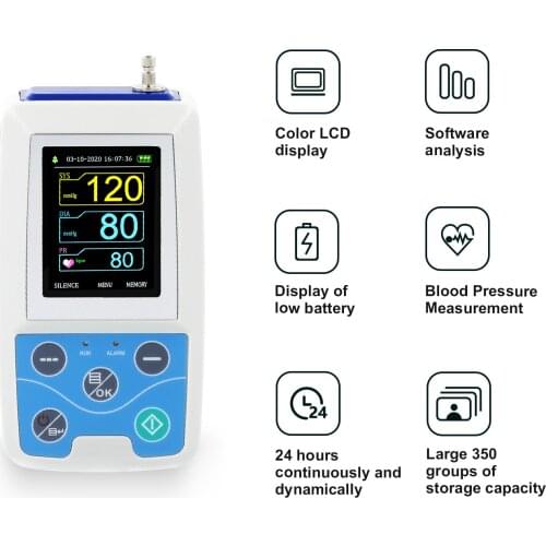 ABPM50 24 hours Ambulatory Blood Pressure Monitor Holter ABPM Holter BP Monitor with software contec