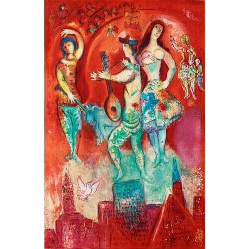 Abstract figures girl boy dance music color scenery oil painting canvas printings printed on canvas wall art decoration picture
