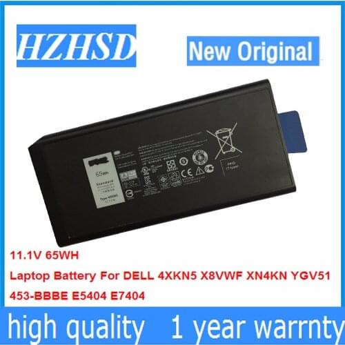 11.1V 65WH new original 4XKN5 Laptop Battery For DELL X8VWF XN4KN YGV51 453-BBBE E5404 E7404