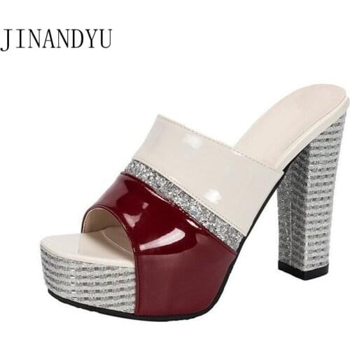 High Heels Sandals Women Platforms Shoes Fashion Sexy Block Heel Sandals Summer Chunky Heels Woman Slippers Mules Plates Femme