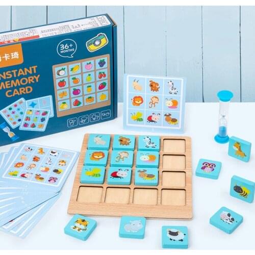 Children Wooden Instant Photo Memory Chess Board Puzzle Game Baby Montessori Early Learning Educational Toys For Kids Gifts