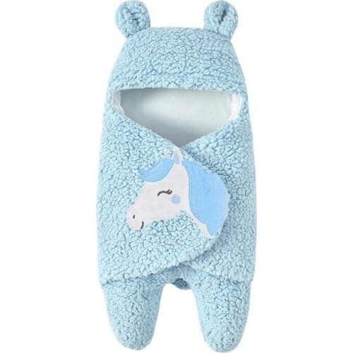 Baby Sleeping Bag Ultra-soft Fluffy Fleece Newborn Receiving Blanket Infant Boys Girls Clothessleeping Nursery Wrap Swaddle L3