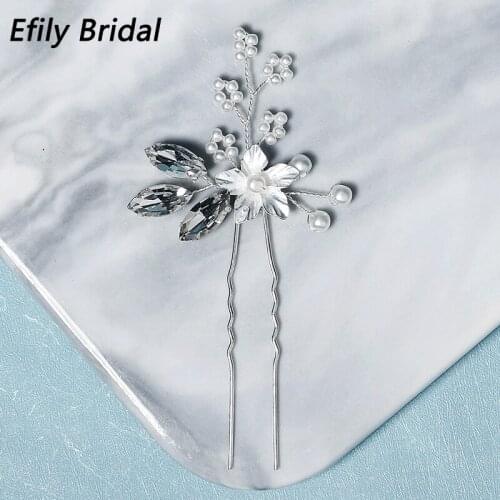 Efily Bridal Pearl Hair Pins for Women Wedding Hair Accessories Hairpins Bride Headpiece Party Hair Jewelry Bridesmaid Gift