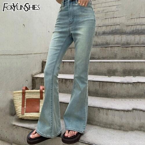 Женские джинсы клеш FORYUNSHES China At AliExpress