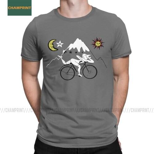 Mens Bicycle Day Albert Hofmann T Shirt Lsd Acid Blotter Party Cotton Clothing Vintage Short Sleeve Tees Birthday Gift T-Shirt