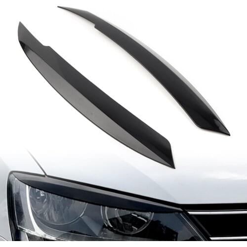 Glossy Black Car Headlight Eyelid Eyebrow Cover Trim For VW Jetta MK6 Sagitar NCS 2010 2011 2012 2013 2014 2015 2016 2017 2018