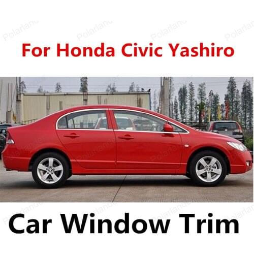 Hot sell stainless steel window frame decoration trim for Honda Civic Yashiro window trims without center pillar