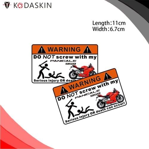 KODASKIN Motorcycle Cheap 2D Creative Warning Sticker Decal for Ducati Panigale959 Red