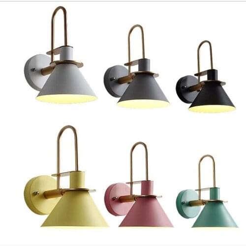 White\Black\Green\Gray\YELLOW\Pink Nordic Creative Horn Bedside LED Wall Light Concise Living Room Bar Bathroom Decoration Wall Sconce Lighting Fixtures