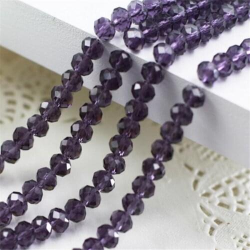MHS.SUN 2mm-18mm Violet Purple Rondelle Crystal Beads Faceted Loose Spacer Beads For Necklace/Bracelet Jewelry Making