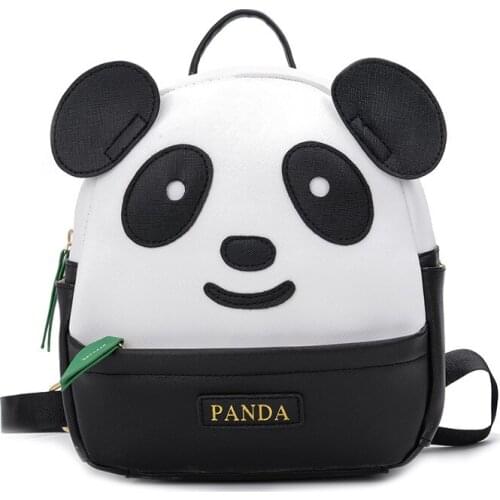 Korean Style Mini Kindergarten School Backpack for Girls Panda Kids Cute Bookbag PU Leather Backpack girls backpack