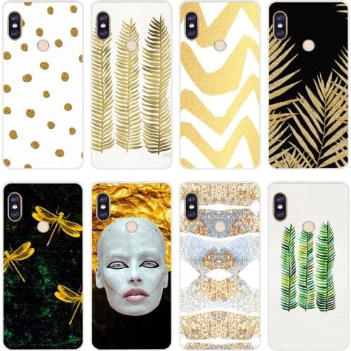 32H golden seaweed prints Soft Silicone Tpu Cover phone Case for xiaomi redmi 6 pro 5 plus note 6 pro 4 4x mi 8
