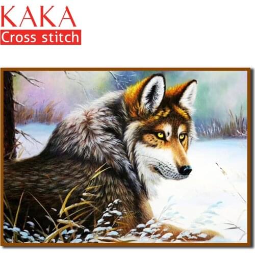 Cross stitch kits,Embroidery needlework sets with printed pattern,11CT canvas for Home Decor Painting,Animals Full NCKA017