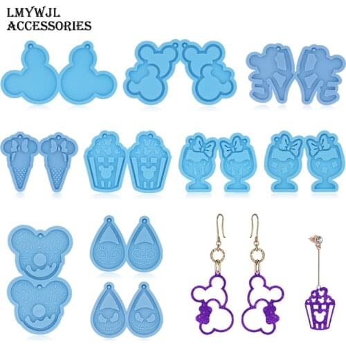 2021 New 11 Kinds of Cartoon Mouse Silicone Molds DIY Epoxy Resin Earrings Pendant Keychain Mold Silicon Molds for Resin Art