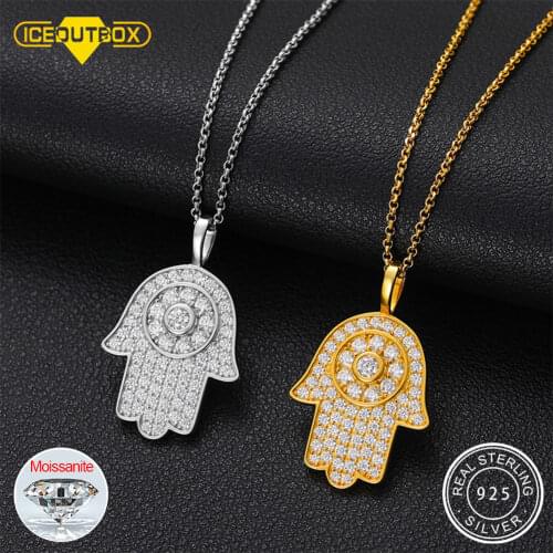 Trendy Hand Pendant For Women Top Quality 100% Sterling Silver 925 Moissanite Diamond Necklace For Men Hip Hop Jewelry Gifts