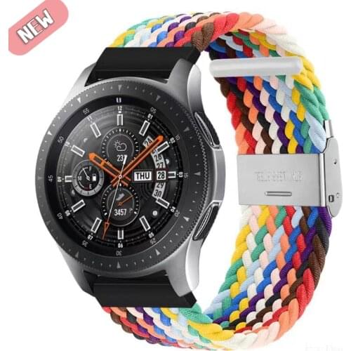 20mm 22mm Adjustable Braided Nylon Elastic Bracelet for Samsung S1 S2 S3 Smartwatch 20/22mm Sport Solo Loop Strap