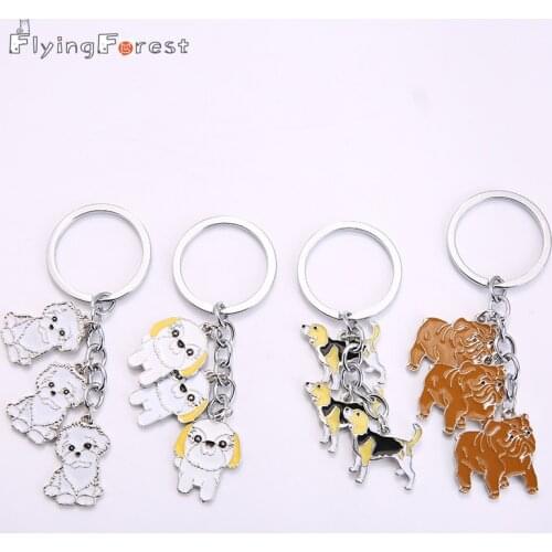 Luxury Pet Key Ring Dog Keychains For Men Jewelry Women English Foxhound Cute Chow Chow Key Chain Metal Car Keychain Key Gifts