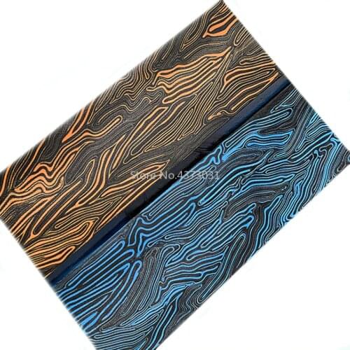 2Pcs G10 Micarta Template Board Sheet Damascus Canvas material For DIY Knife handle material red/black/orange/blue 130X45X8mm