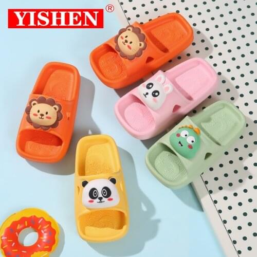 YISHEN Cute Kids Slippers Children Baby Home Slippers Waterproof Breathable Non-slip Boys Girls Home Cartoon Sandals Shoes