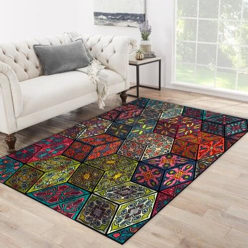 Blue navy blue color colorful square patterned carpet modern carpet living room carpet free shipping soft textured carpet