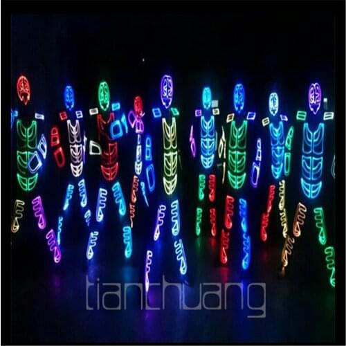 TC-124 Full color LED colorful light robot costumes suit party dj ballroom disco stage RGB wears Programmable dance clothes show