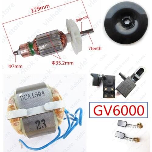 Replacement for MAKITA GV6000 Electric Polisher Power Tool Accessories tools part Armature Rotor Stator Brushes Switch Basis
